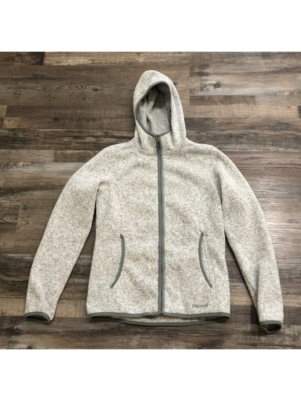 Marmot Womens Small Gray Full Zip Hoodie Fleece Sweatshirt